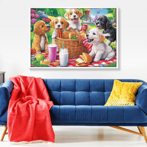 VOLUVOLU 100 6-8 8-10 100 3-5 Adults-15 19 Piece Dog Puzzles for Kids Ages - Picnic Puppy Jigsaw Puzzles - Piece Senior