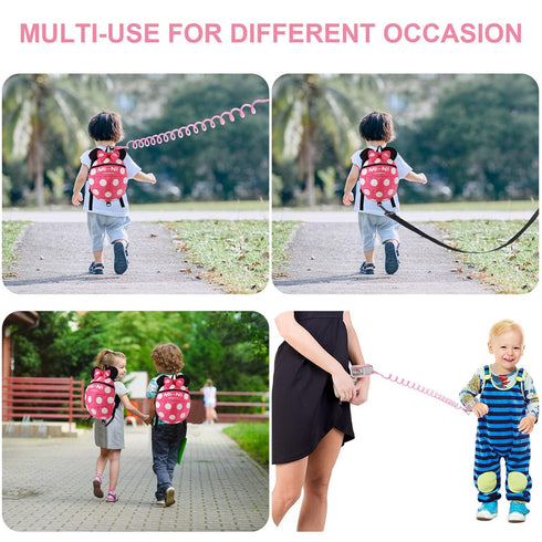 4 in 1 Toddler Harness Leash, Cute Child Safety Tether, Walking Harness Wristband for Baby Girls