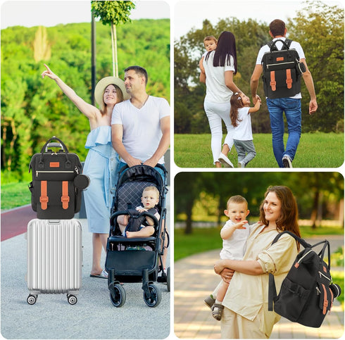 Backpack Pack, Backpack PIIOSER Diaper Bag with Ice Large Capacity & Waterproof Baby Travel Bag for Moms Dads