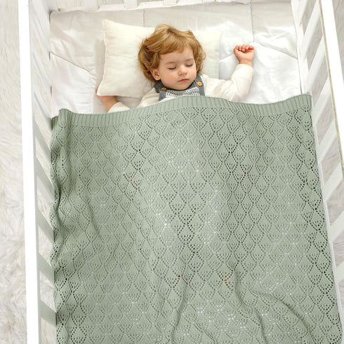 Neiwech 40 30 Inch Cotton Cellular Baby Blanket Knitted Swaddle Crib Nursery Receiving Blankets for Newborn Boy Girl x