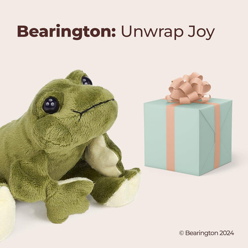 8" Bearington Frank Jr. Frog Plush Stuffed Animal - Soft Realistic Green Frog Plush Toy with Soft Fur for Kids - Toad