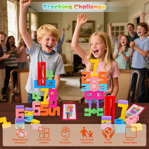 GUKAZH 40PCS 1-10, Educational Toys Wooden Number Building Blocks Stacking Toys for Kids, Math Learning Tool Digital