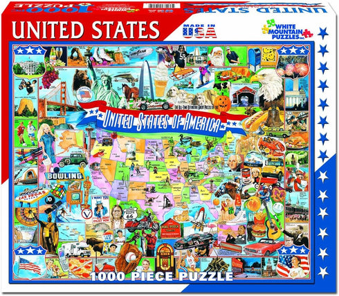 1000 White Mountain Puzzles United States of America - Piece Jigsaw Puzzle