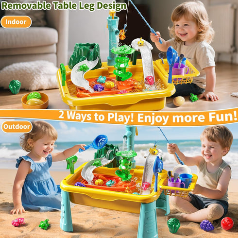 1-3 4-8 2 3 4 5 6 7 8 Kids Water Table Play Toy for Toddlers Years Old - Kitchen Sink with Pump and Flowing Water