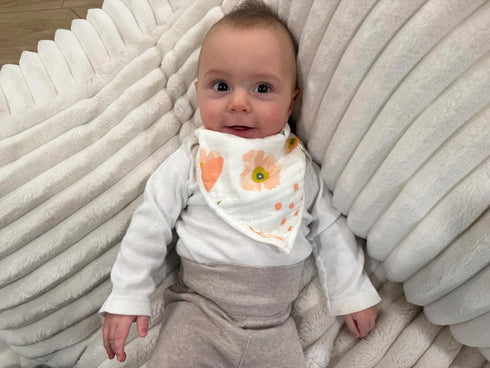 Set 4-Piece Muslin Swaddle Blanket for Baby Newborn Essentials with Swaddle, Burp Cloth & Bibs, Soft Breathable