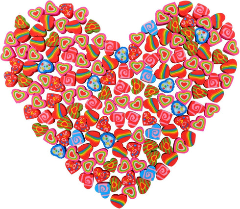 Valentine Mini Erasers for Kids, 240 Pcs Valentine's Day Heart Erasers for Party Supplies