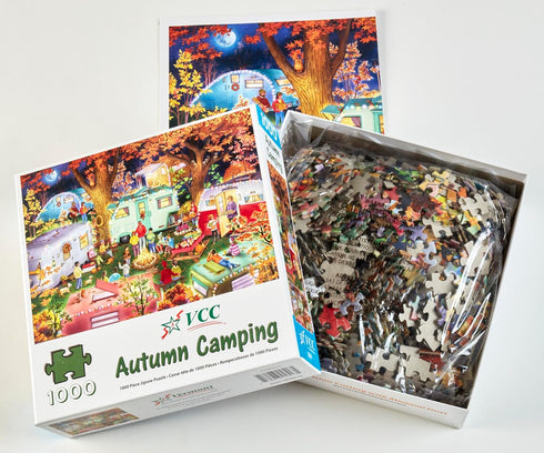 Vermont Christmas Company Autumn Camping Jigsaw Puzzle 1000 Piece, Fully Interlocking, 26 5/8" x 19 1/4"