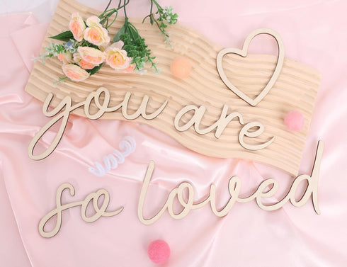 MAMUXI Lettering Wood You are so Loved - Plywood Words Sign For Wall Art, Photo Prop You are so Loved, Nursery Wall