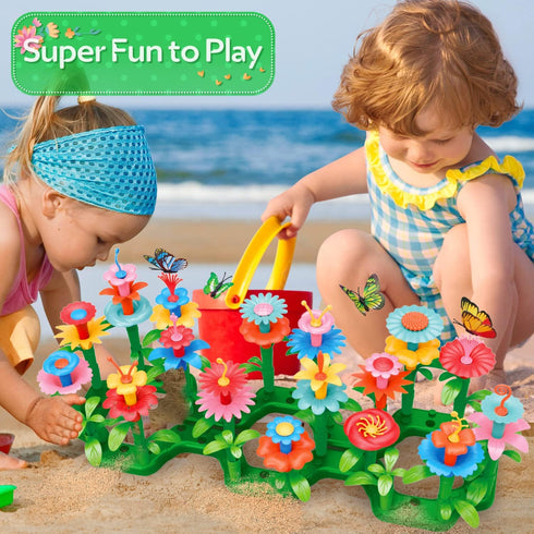 YEEBAY Flower Garden Building Toys for Girls Age 3-7 - STEM Gardening Pretend Toys, Stacking Game, Educational Activity