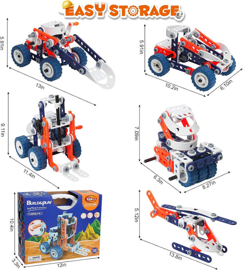 Building Toys for Boys Age 6-12, 152PCS Erector Set, 12 in 1 STEM Engineering Toys for Ages 7-12