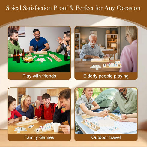 2-6 Rummy Rummy 6 160 8+ Players Game Gifts, Easter Gifts/Easter Basket Stuffers for Adults, Game W/ Wooden Racks