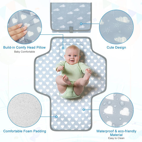 Accmor Portable Diaper Changing Pad, Waterproof Baby Changing Mat, Foldable Travel Diaper Changing Pads for Baby, Baby