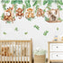 wondever Jungle Animal on Swings Wall Stickers Baby Lion Elephant Giraffe Tropical