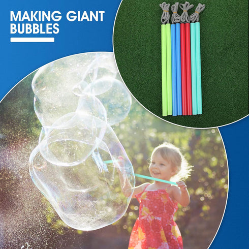Meooeck Giant Bubble Wands - 16 Pcs Big Bubble Maker for Outdoor Bubble Toys, Birthday Party Favors for Adults Boys
