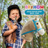 36 Inches(AA HollyHOME Stick Horse Plush Handcrafted Hobby Horse on a Stick with Wood Wheels Real Pony Neighing