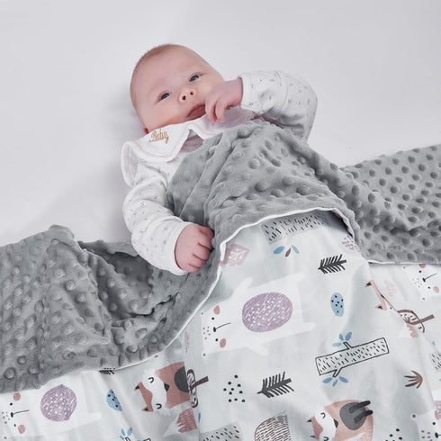 Baby Blanket for Boys Girls Super Soft Blanket,Fluffy Warm Lightweight Baby Receiving Blankets,Double Layer with Dotted Backing for Toddler Nursery(Fox, 30 * 40inch) by QSTEHEML