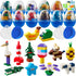 JOYIN 12 Pcs Pre-Filled Easter Eggs with Cute Characters Building Blocks for