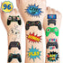 Gamer Temporary Tattoos, 96 PCS Cute Stickers for Birthday Party Decorations and Classroom Rewards