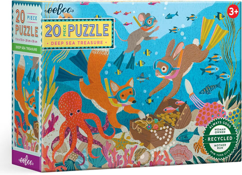 eeBoo - Deep Sea Treasure - 20 Piece Puzzle - 15 x 11 Kids Jigsaw - Ocean Themed for Ages 3+
