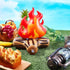 Sumind 4 Pieces Inflatable Campfire Props | 12 Inch Fake Camping Party Decoration for Indoor and Outdoor Games
