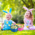 3 Packing, Decorations(10" 12") JOYIN Pcs Easter Bamboo Baskets with Polka Dots Lining and Handle, Woven Easter Eggs