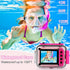 GKTZ Kids Waterproof Camera - Underwater Digital Action Camera Birthday Gifts for Girls Boys with 32GB SD Card, Pool