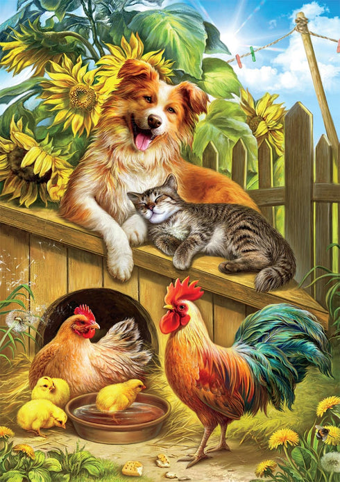 Buffalo Games - Nadia Strelkina - 500 Piece Jigsaw Puzzle for Adults - Summer Farm Friends - Perfect for Game Nights