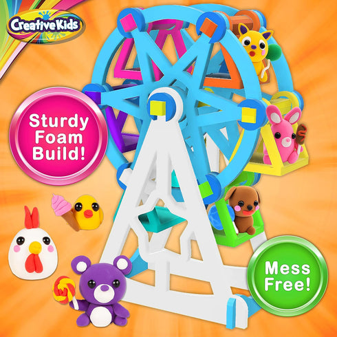 7+ 8 6+ Creative Kids Air Dry Clay Ferris Wheel Kit - Easy Modeling Clay Characters- Includes Clay Colors, Art Supplies
