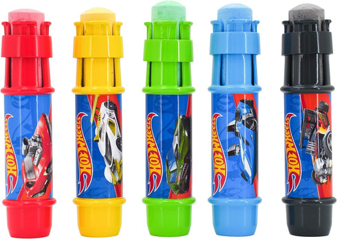 Sunny Days Entertainment Hot Wheels Jumbo Chalk Holders | 5 Chalk Sticks with Holders for Kids | Sidewalk Chalk