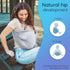 100% Ring Sling Baby Carrier - USA Lab Tested, Natural Cotton Muslin, Breathable & Ergonomic Ring Sling Grey