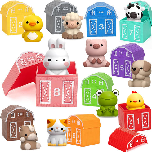 20Pcs Montessori Farm Animals Learning Toys for 1,2,3 Year Old Toddlers | Matching & Sorting Games Gift
