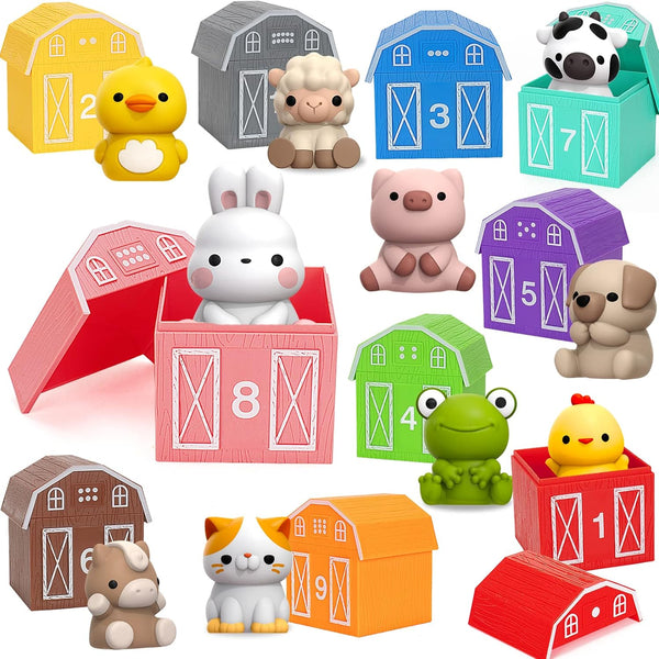 20Pcs Montessori Farm Animals Learning Toys for 1,2,3 Year Old Toddlers | Matching & Sorting Games Gift