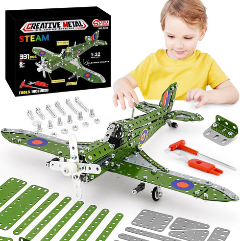 BESTYMXY Model Airplane, Assembly Building Set 1:32 Scale Airplane Model Metal Toys, STEM