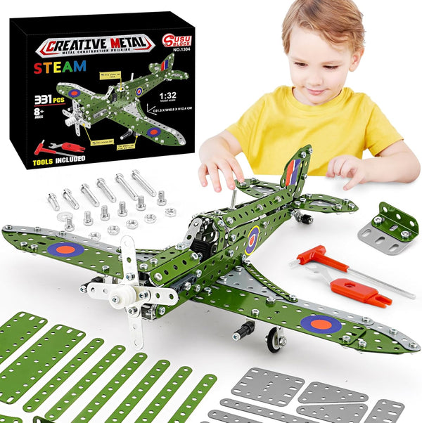 BESTYMXY Model Airplane, Assembly Building Set 1:32 Scale Airplane Model Metal Toys, STEM