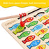 Magnetic Wooden Fishing Game Toy for Toddlers, Alphabet Fish Catching Puzzle for Preschool Learning ABC Math