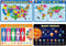 Patelai 4 Pcs Kids Placemats - Educational Non-Slip, Washable, Reusable Plastic for Dining Table, Learning