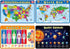 Patelai 4 Pcs Kids Placemats - Educational Non-Slip, Washable, Reusable Plastic for Dining Table, Learning