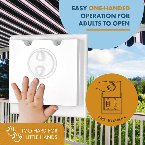 HomeStar Safety Light Switch Cover Guard | Double Shutter Switch Protector | Childproof Locking Switch Guard
