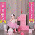 Sumind Princess Birthday Pink Decorations, Royal Door Banner Photo Backdrop for Girl Women Theme Party Baby Shower