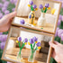 Sets Sawaruita Purple Tulips Bouquet Building Block for Adult Woman-Botanical Collection with Vase, Home Decor Gifts