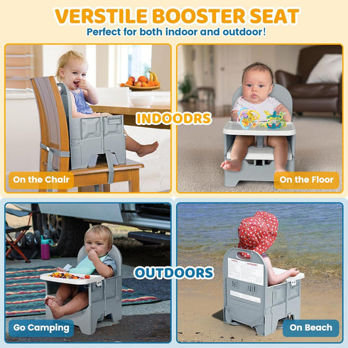 6-36 33 lbs Orzbow Portable High Chair with Tray, Foldable Booster Seat for Travel Toddlers Months, Baby Chair
