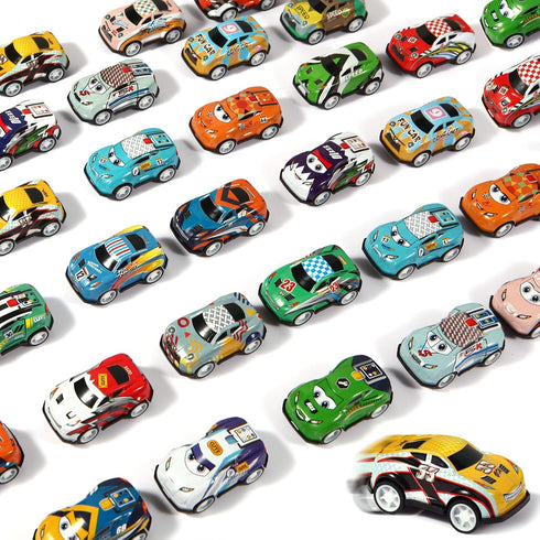 36PCS Mini Pull Back Cars for Kids 3-5, Race Cars Party Favors Bulk Vehicles Set, Classroom Prizes for Boys Girls