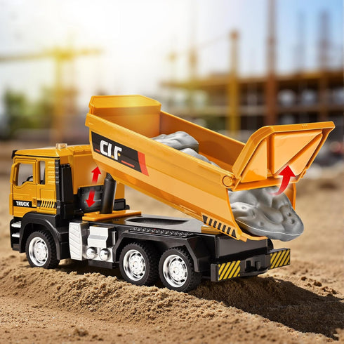 NOVAFUSION 3-5 3 Dump Truck Toys for Boys Year Old,Dump Truck Toy Metal Diecast Cab,Pull Back Toy Dump Trucks