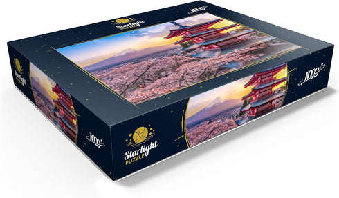 MyPuzzle Beautiful View of Mount Fuji and Chureito Pagoda at Sunset - Premium 1000 Piece Puzzle