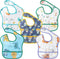 Zainpe 5Pcs Snap Baby Bibs for Boys Girls 6-24 Months Waterproof Stain