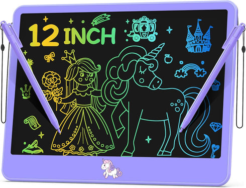 LCD Writing Tablet for Kids 12 Inch, Unicorn Doodle Board for Toddlers, Travel Essentials, Gift