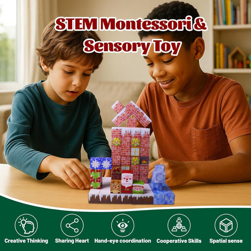 150 Set 0.8in Magnetic Blocks - PCS Magnets Block Sensory Educational Interactive Building Toy for Toddlers