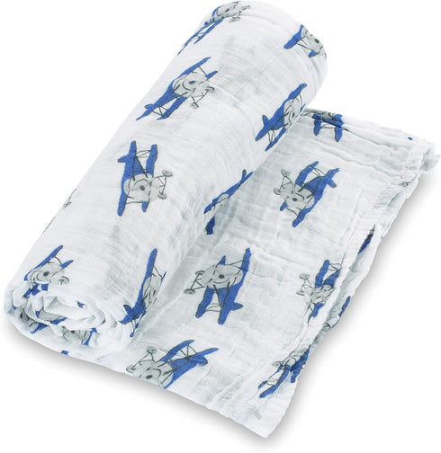 3 Pack 100% 47 47 Inches Cozy LollyBanks Muslin Swaddle Blanket, Muslin Cotton Soft Swaddle Blankets for Baby Boys, X