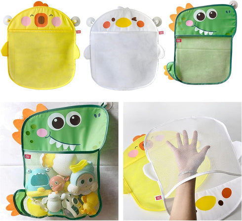 YPBEW 2 Bath Toy Organizer Funny Animal Hanging Mesh Net Bathtub Storage With Suction Cups Quick Drying Toy Holder Net