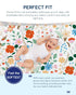 2-Pack, 9'' TotAha Floral Crib Sheets Hypoallergenic, Silky Comfort, Buttery Soft, Calming Effect, All-Season